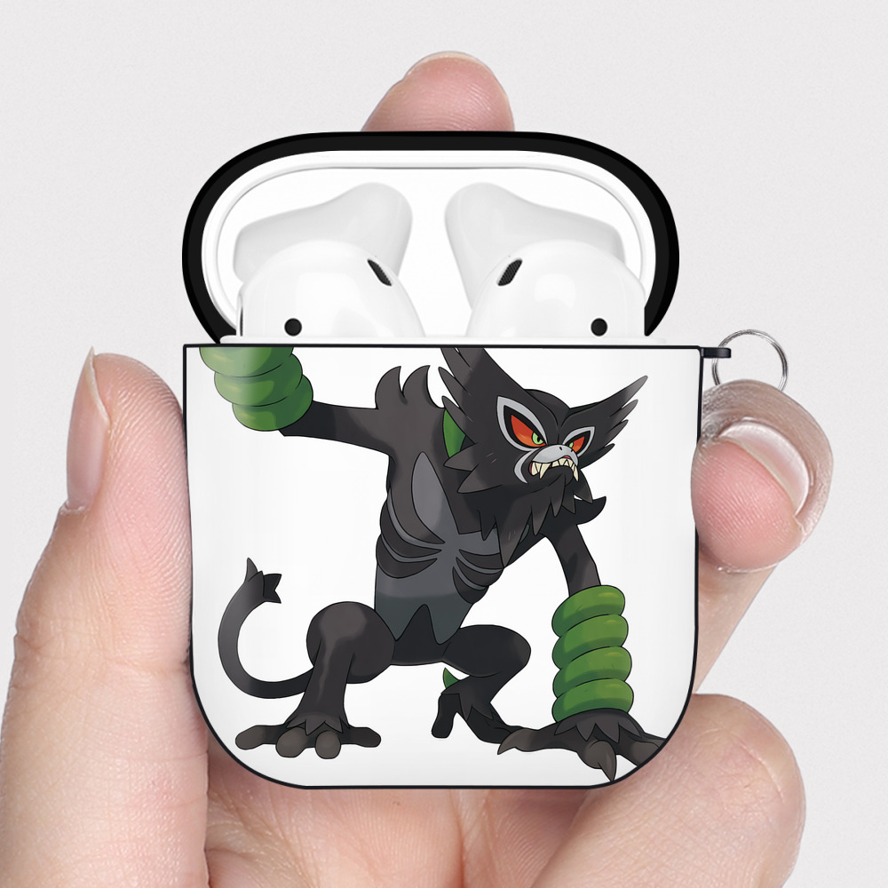 （画像用） ポケットモンスター Pokémon AirPods 第2世代保護ケース ハードシェル ブラック 耐衝撃・防指紋・カラビナ付き