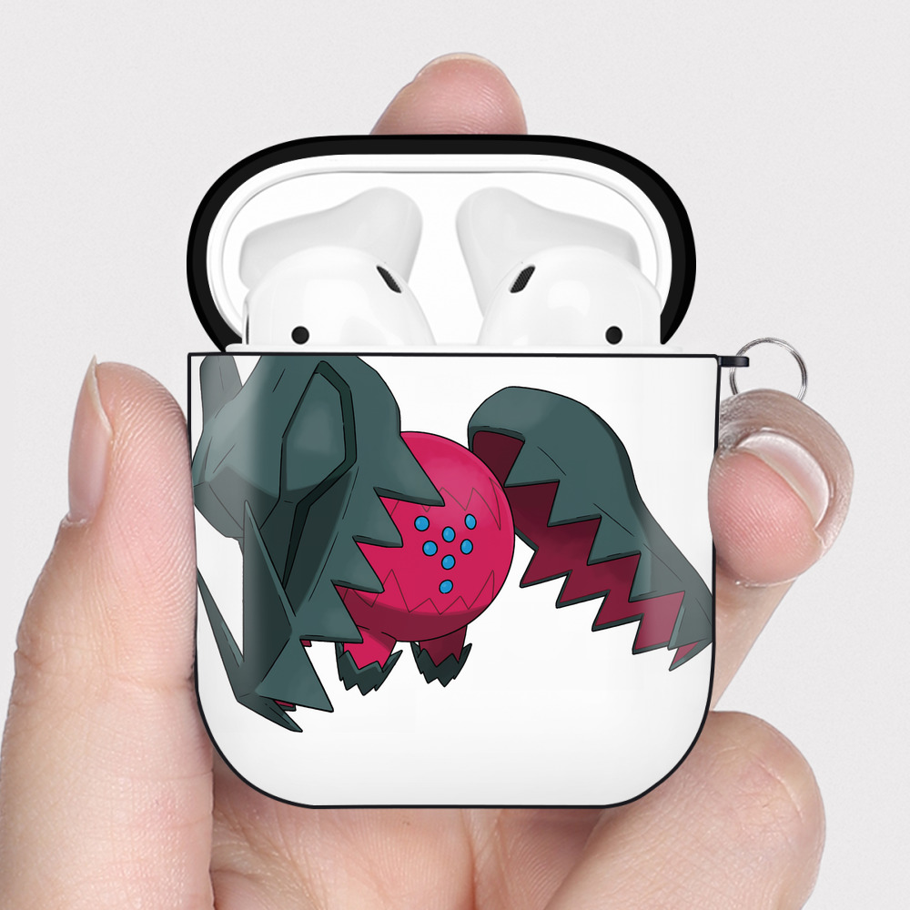 （画像用） ポケットモンスター Pokémon AirPods 第2世代保護ケース ハードシェル ブラック 耐衝撃・防指紋・カラビナ付き
