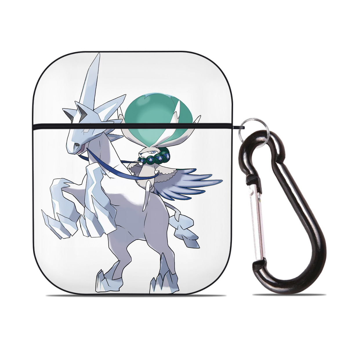 （画像用） ポケットモンスター Pokémon AirPods 第2世代保護ケース ハードシェル ブラック 耐衝撃・防指紋・カラビナ付き