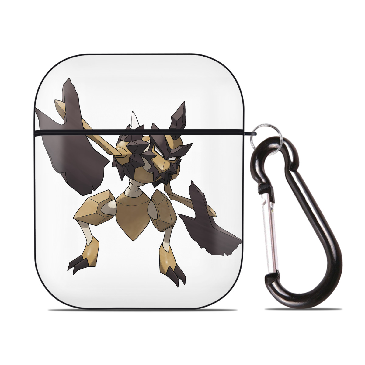 （画像用） ポケットモンスター Pokémon AirPods 第2世代保護ケース ハードシェル ブラック 耐衝撃・防指紋・カラビナ付き