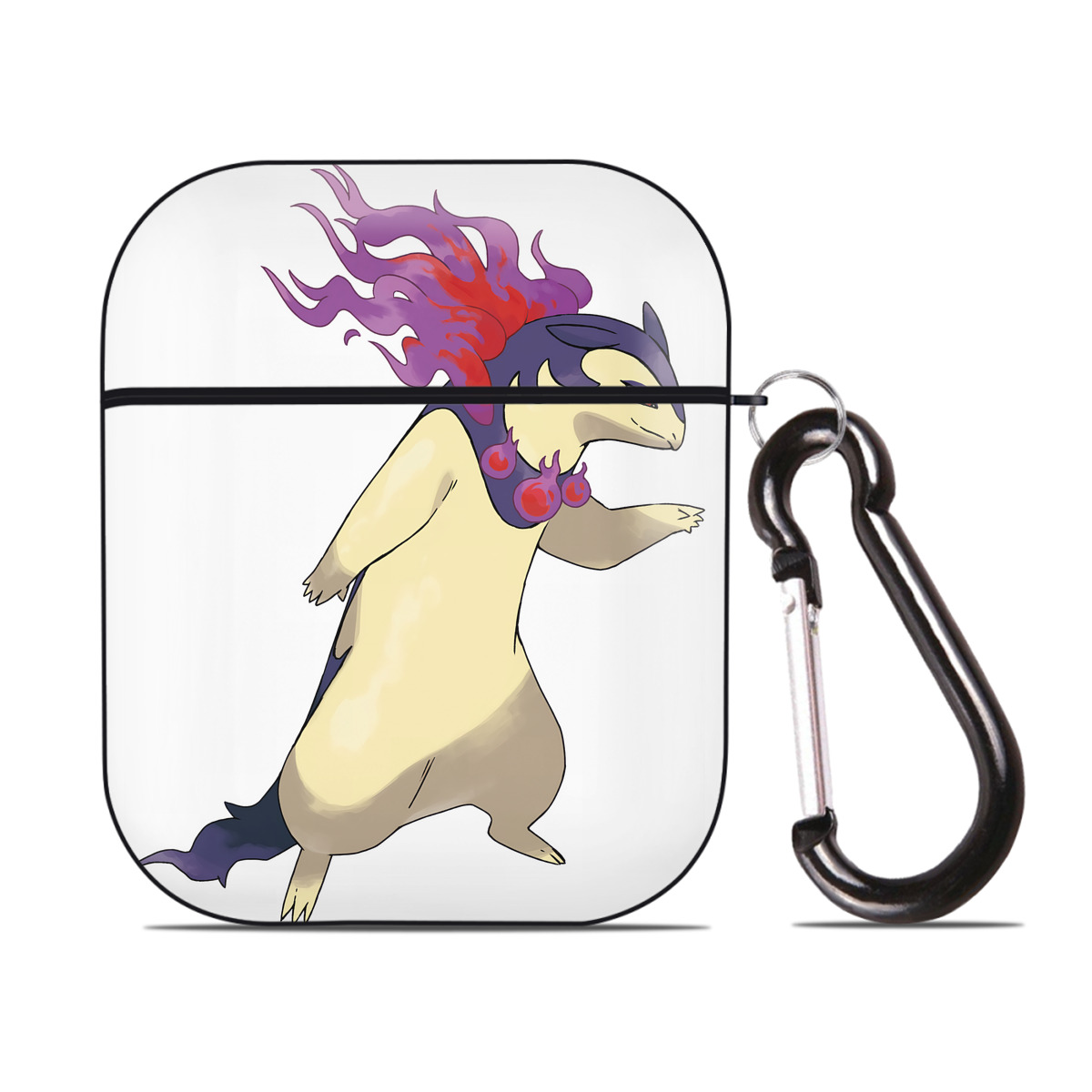 （画像用） ポケットモンスター Pokémon AirPods 第2世代保護ケース ハードシェル ブラック 耐衝撃・防指紋・カラビナ付き
