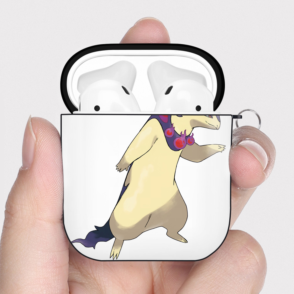 （画像用） ポケットモンスター Pokémon AirPods 第2世代保護ケース ハードシェル ブラック 耐衝撃・防指紋・カラビナ付き