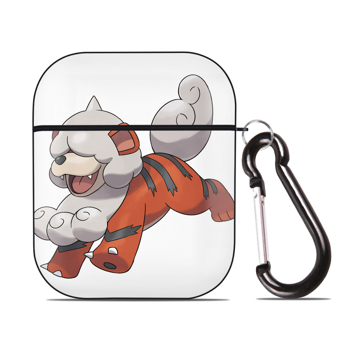（画像用） ポケットモンスター Pokémon AirPods 第2世代保護ケース ハードシェル ブラック 耐衝撃・防指紋・カラビナ付き