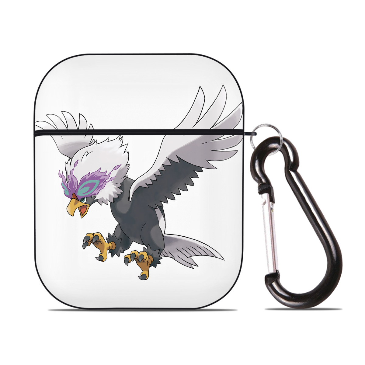 （画像用） ポケットモンスター Pokémon AirPods 第2世代保護ケース ハードシェル ブラック 耐衝撃・防指紋・カラビナ付き
