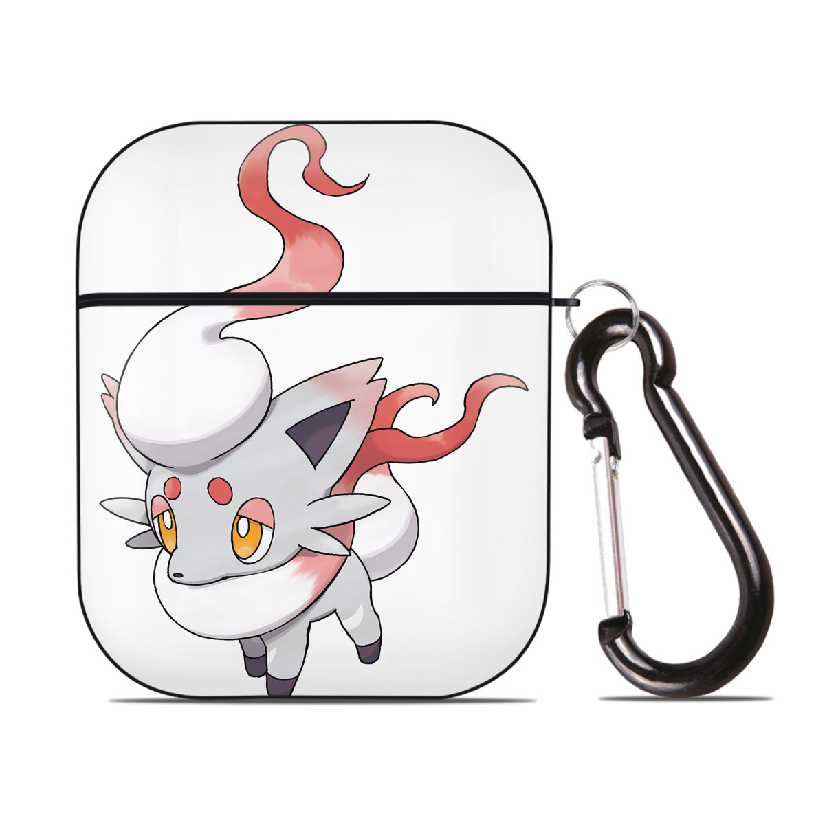 （画像用） ポケットモンスター Pokémon AirPods 第2世代保護ケース ハードシェル ブラック 耐衝撃・防指紋・カラビナ付き