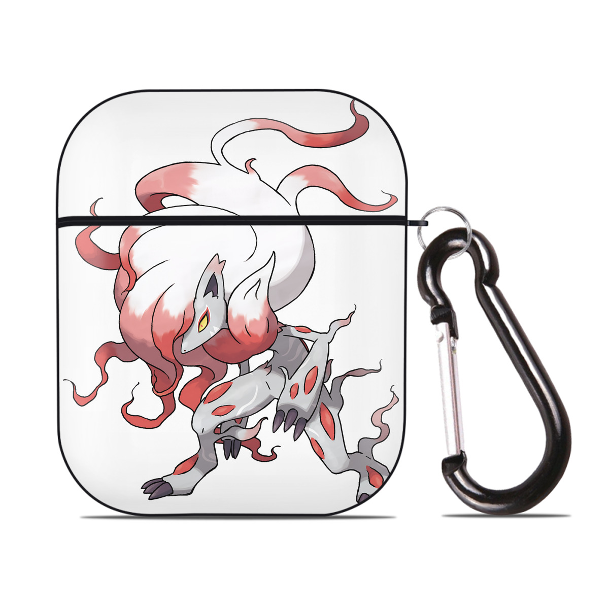 （画像用） ポケットモンスター Pokémon AirPods 第2世代保護ケース ハードシェル ブラック 耐衝撃・防指紋・カラビナ付き