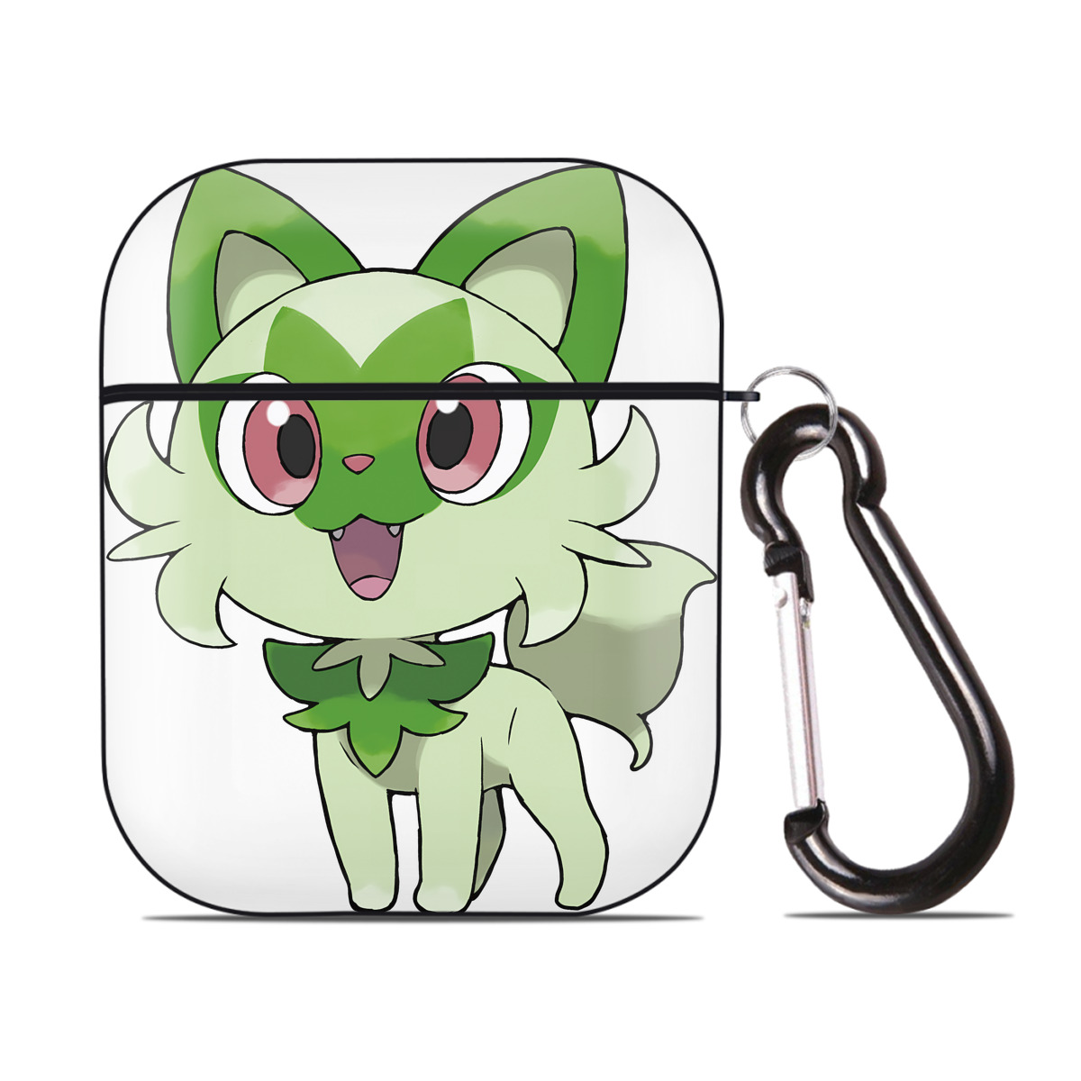 （画像用） ポケットモンスター Pokémon AirPods 第2世代保護ケース ハードシェル ブラック 耐衝撃・防指紋・カラビナ付き