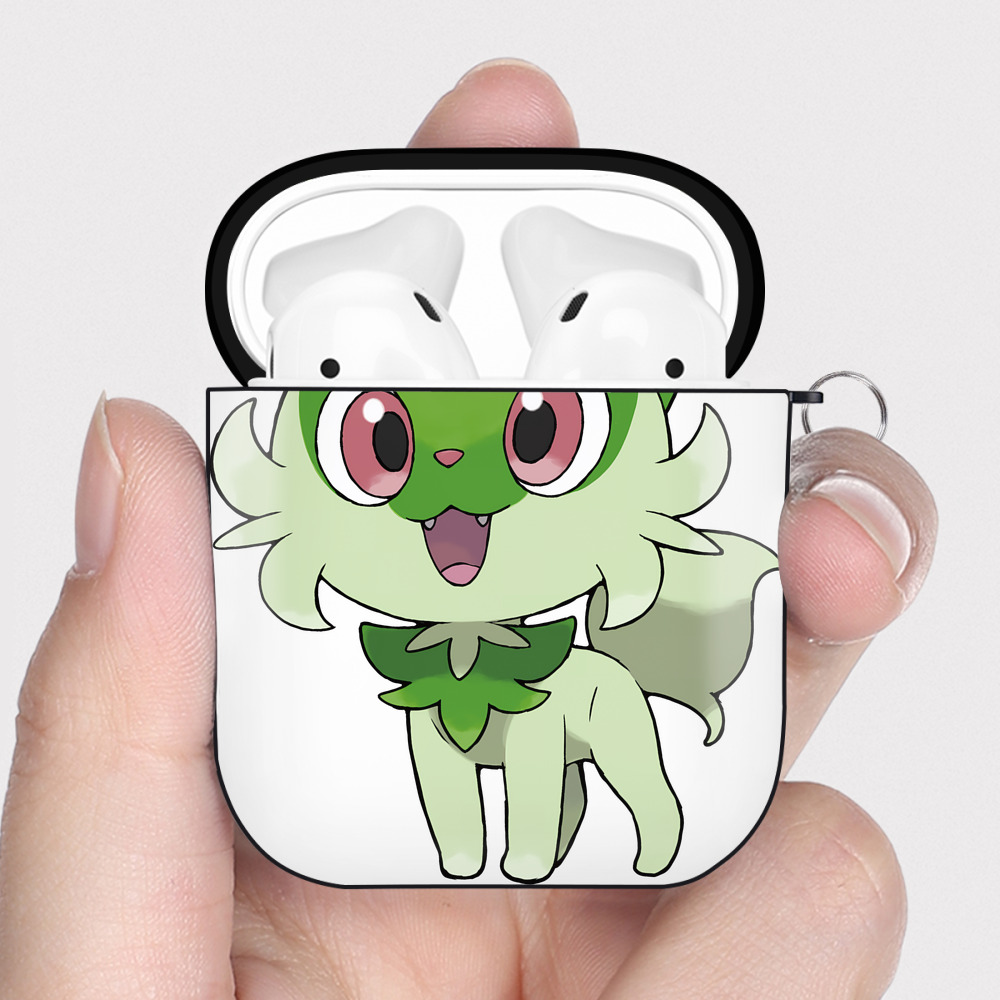 （画像用） ポケットモンスター Pokémon AirPods 第2世代保護ケース ハードシェル ブラック 耐衝撃・防指紋・カラビナ付き