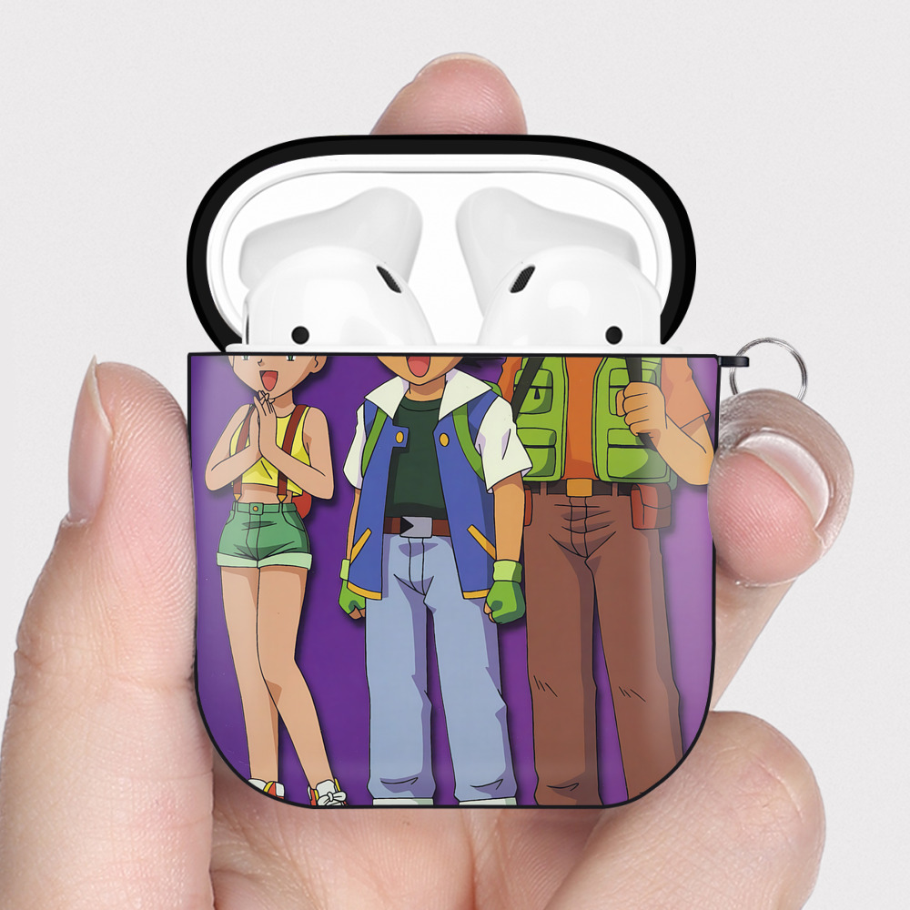 （画像用） ポケットモンスター Pokémon AirPods 第2世代保護ケース ハードシェル ブラック 耐衝撃・防指紋・カラビナ付き