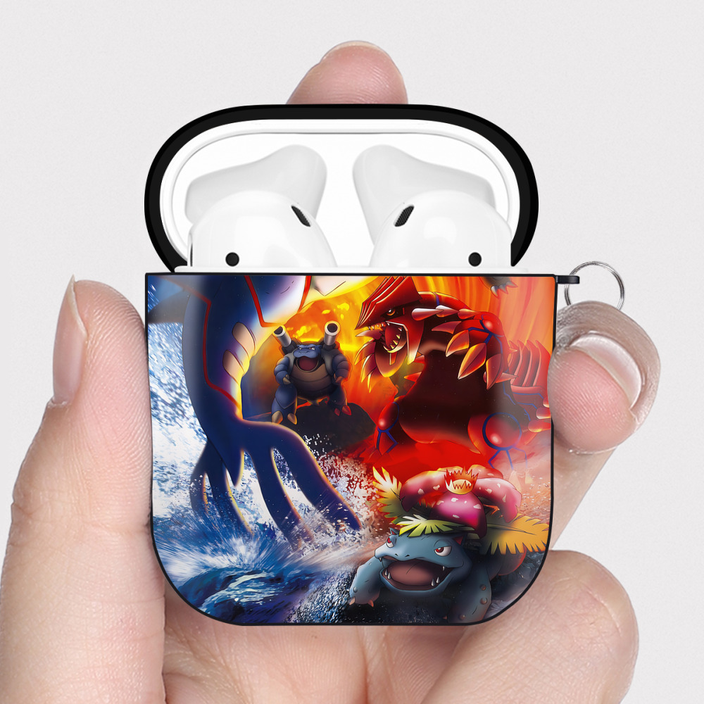 （画像用） ポケットモンスター Pokémon AirPods 第2世代保護ケース ハードシェル ブラック 耐衝撃・防指紋・カラビナ付き