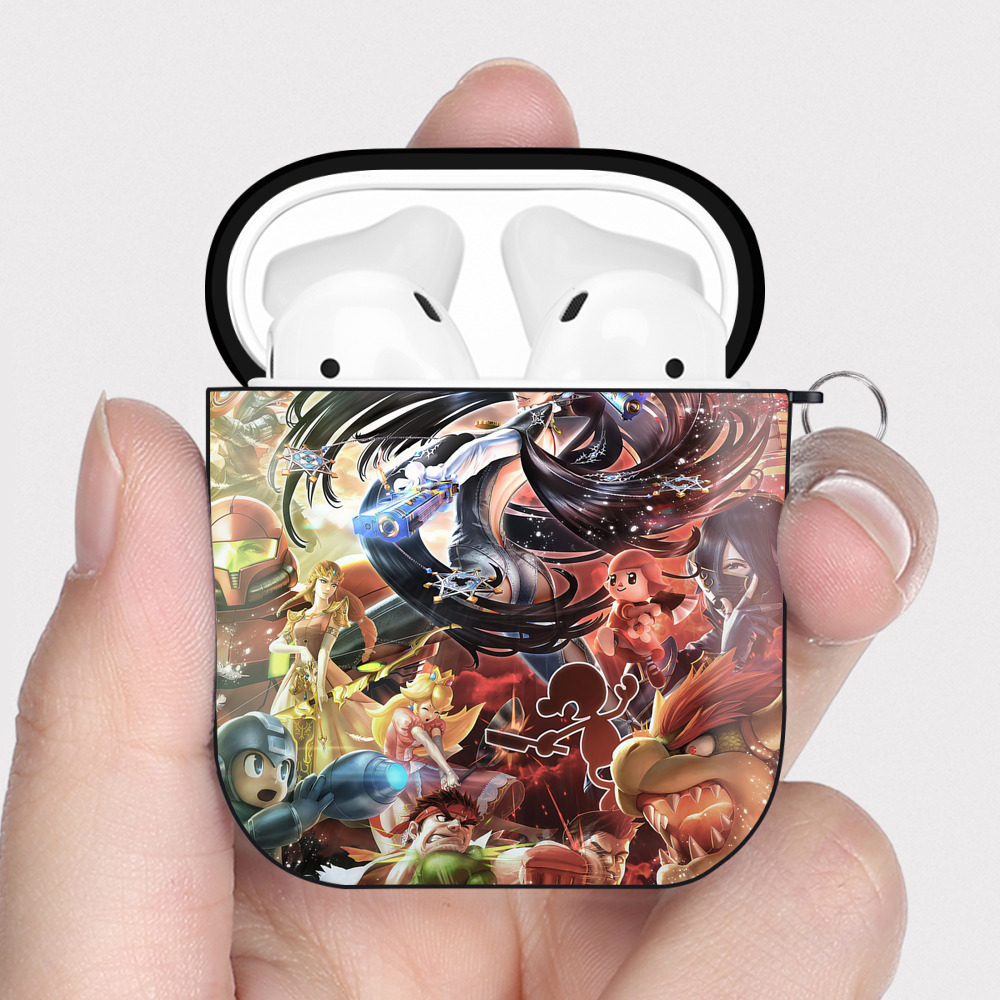 （画像用） ポケットモンスター Pokémon AirPods 第2世代保護ケース ハードシェル ブラック 耐衝撃・防指紋・カラビナ付き