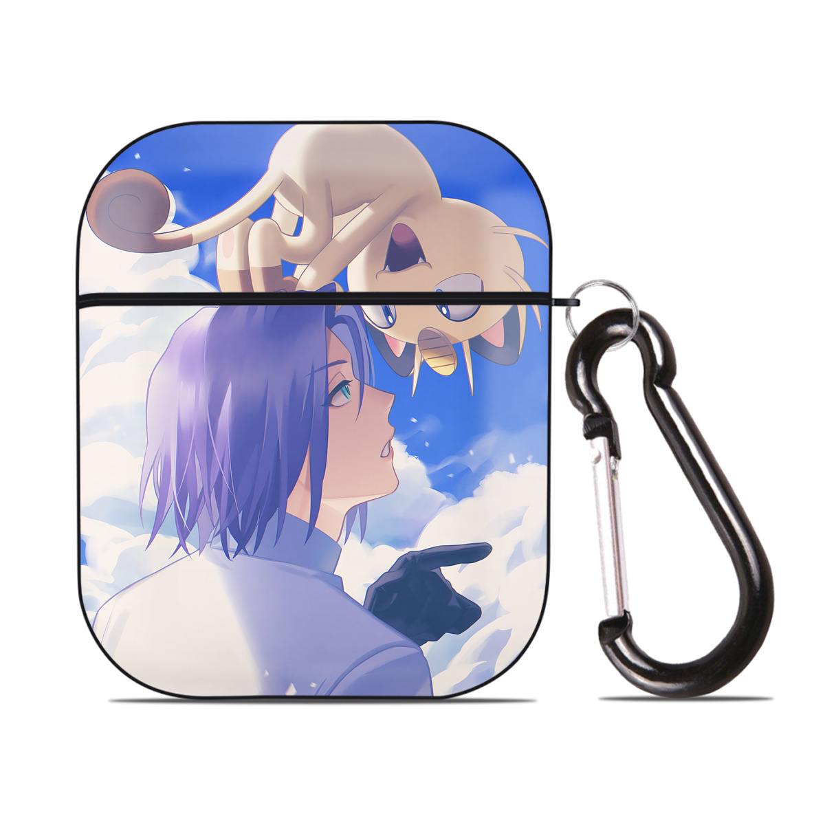 （画像用） ポケットモンスター Pokémon AirPods 第2世代保護ケース ハードシェル ブラック 耐衝撃・防指紋・カラビナ付き