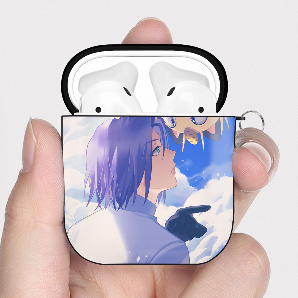 （画像用） ポケットモンスター Pokémon AirPods 第2世代保護ケース ハードシェル ブラック 耐衝撃・防指紋・カラビナ付き