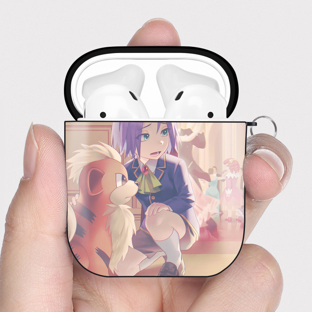 （画像用） ポケットモンスター Pokémon AirPods 第2世代保護ケース ハードシェル ブラック 耐衝撃・防指紋・カラビナ付き