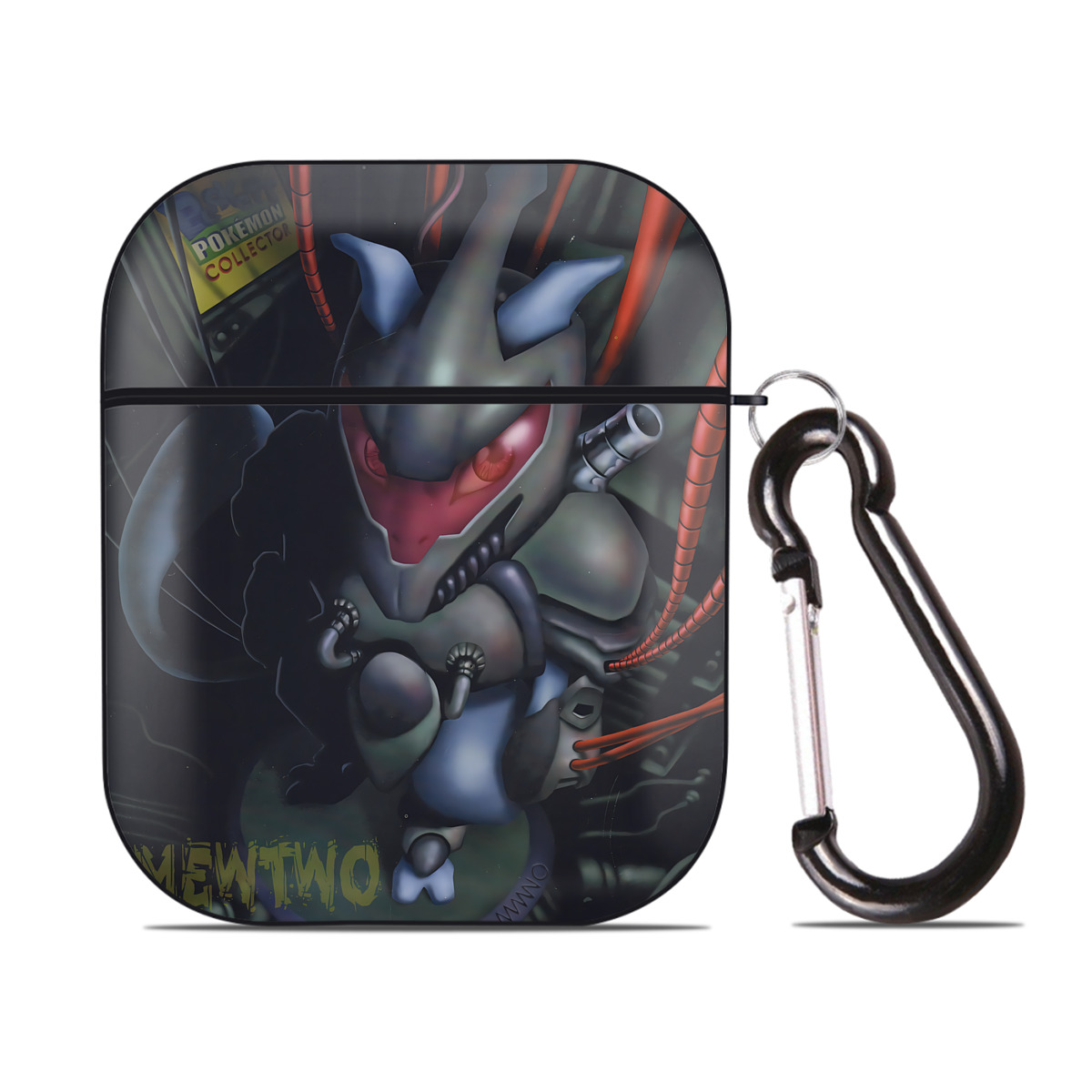 （画像用） ポケットモンスター Pokémon AirPods 第2世代保護ケース ハードシェル ブラック 耐衝撃・防指紋・カラビナ付き