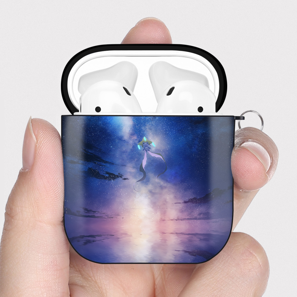 （画像用） ポケットモンスター Pokémon AirPods 第2世代保護ケース ハードシェル ブラック 耐衝撃・防指紋・カラビナ付き