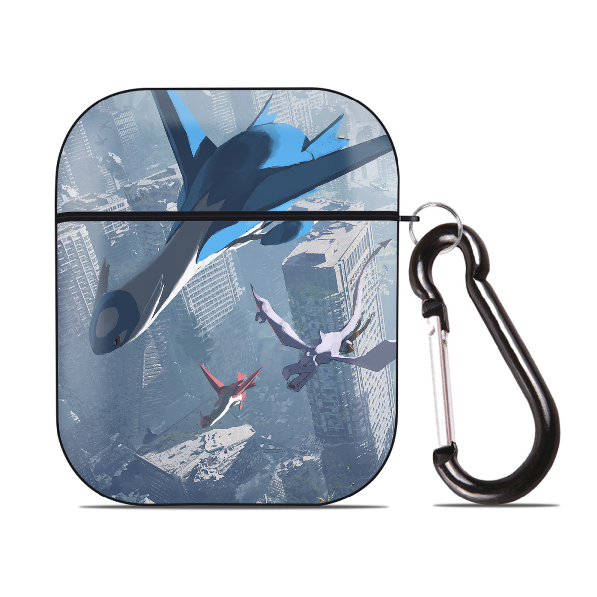 （画像用） ポケットモンスター Pokémon AirPods 第2世代保護ケース ハードシェル ブラック 耐衝撃・防指紋・カラビナ付き