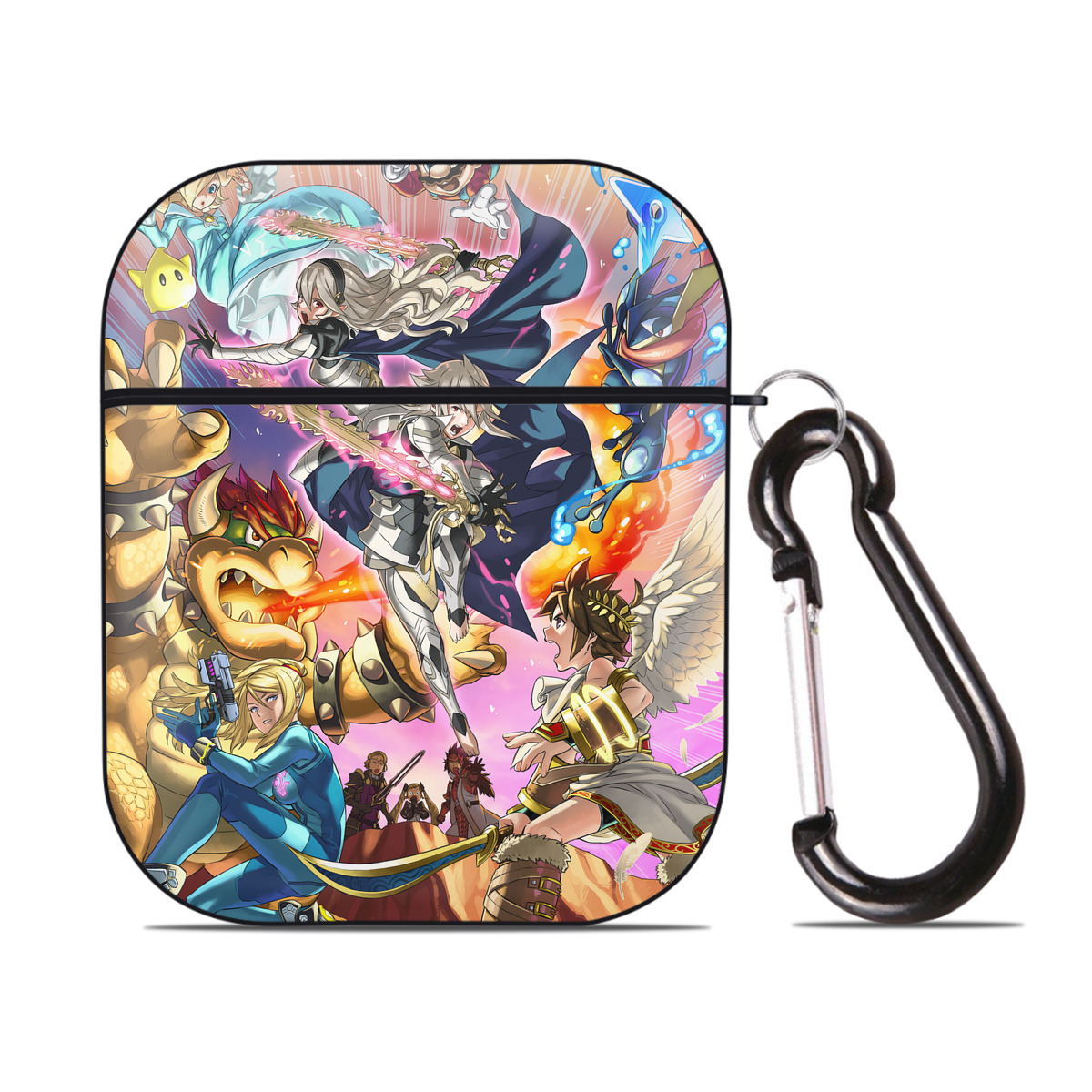 （画像用） ポケットモンスター Pokémon AirPods 第2世代保護ケース ハードシェル ブラック 耐衝撃・防指紋・カラビナ付き