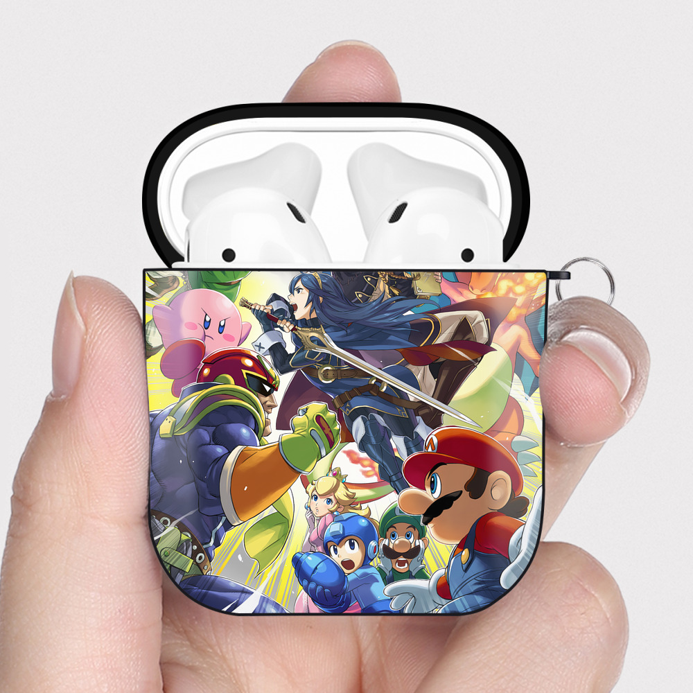 （画像用） ポケットモンスター Pokémon AirPods 第2世代保護ケース ハードシェル ブラック 耐衝撃・防指紋・カラビナ付き