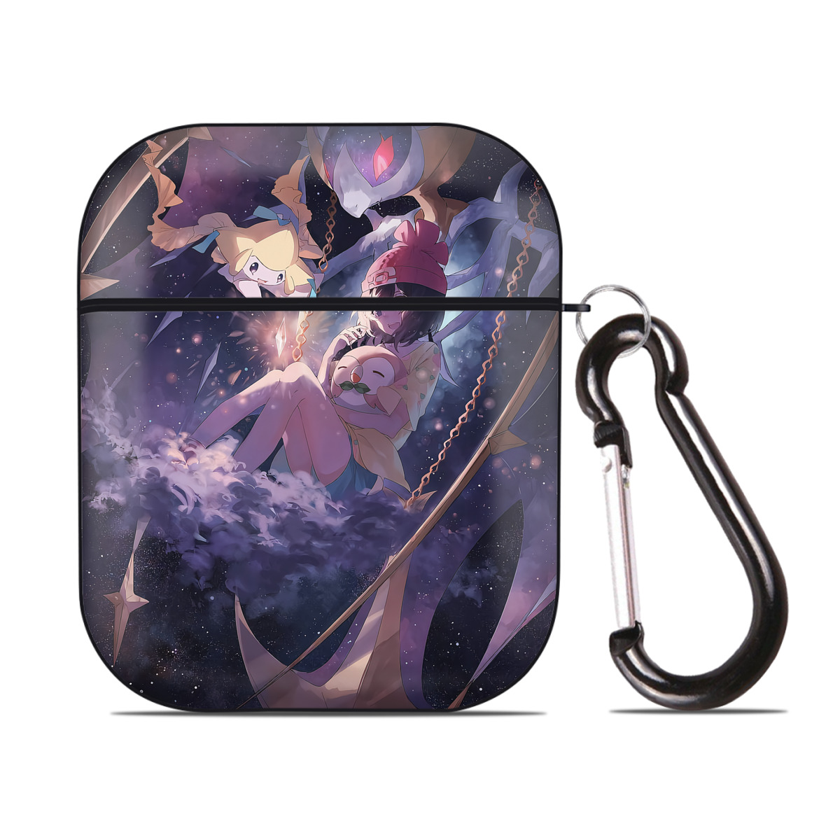 （画像用） ポケットモンスター Pokémon AirPods 第2世代保護ケース ハードシェル ブラック 耐衝撃・防指紋・カラビナ付き