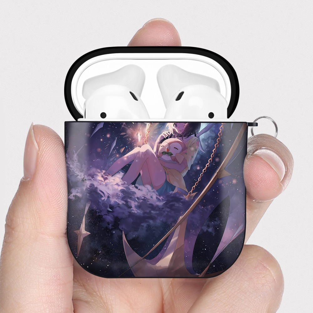 （画像用） ポケットモンスター Pokémon AirPods 第2世代保護ケース ハードシェル ブラック 耐衝撃・防指紋・カラビナ付き