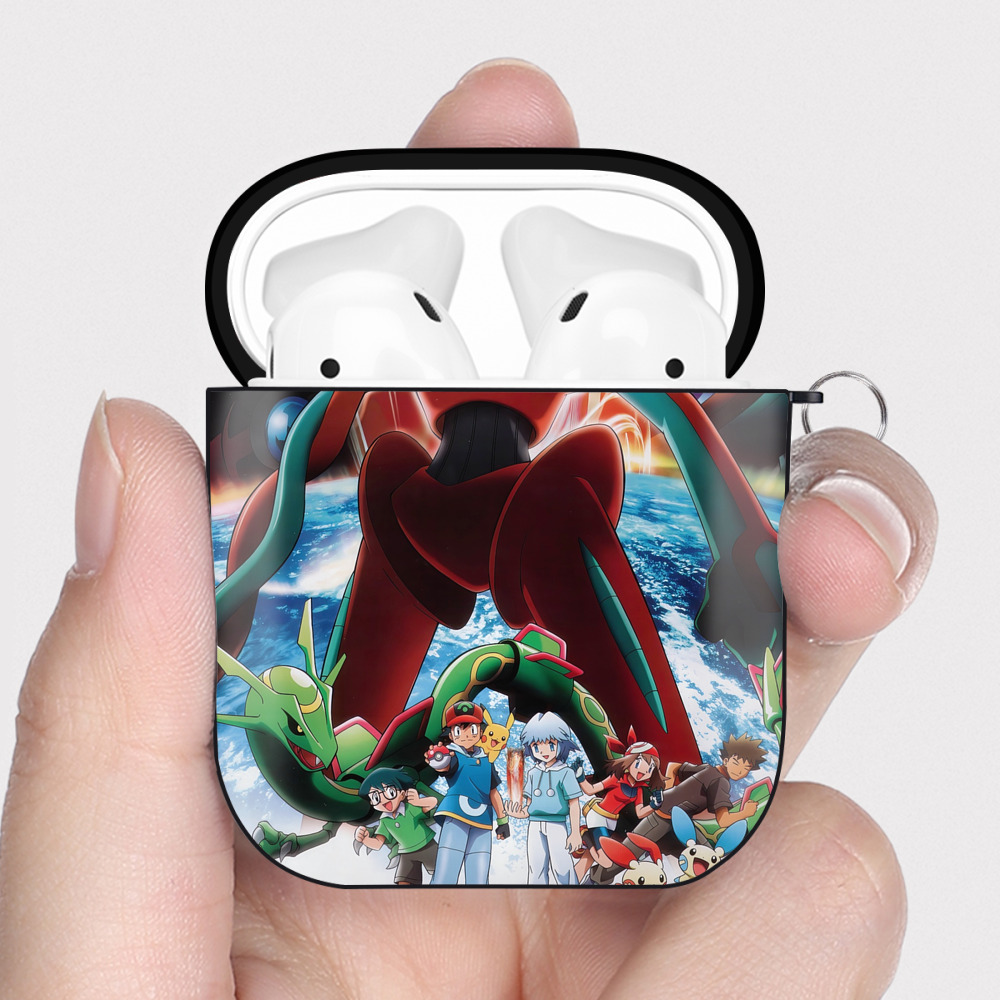 （画像用） ポケットモンスター Pokémon AirPods 第2世代保護ケース ハードシェル ブラック 耐衝撃・防指紋・カラビナ付き