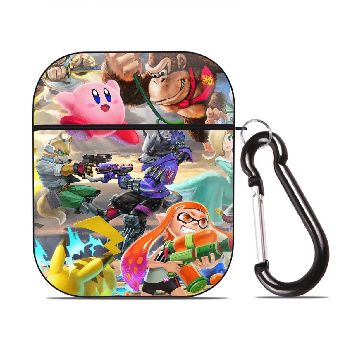 （画像用） ポケットモンスター Pokémon AirPods 第2世代保護ケース ハードシェル ブラック 耐衝撃・防指紋・カラビナ付き