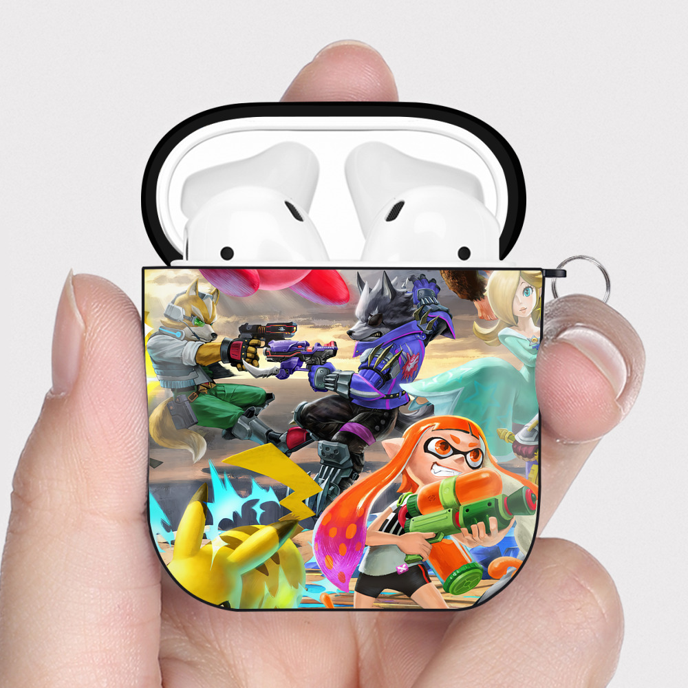 （画像用） ポケットモンスター Pokémon AirPods 第2世代保護ケース ハードシェル ブラック 耐衝撃・防指紋・カラビナ付き