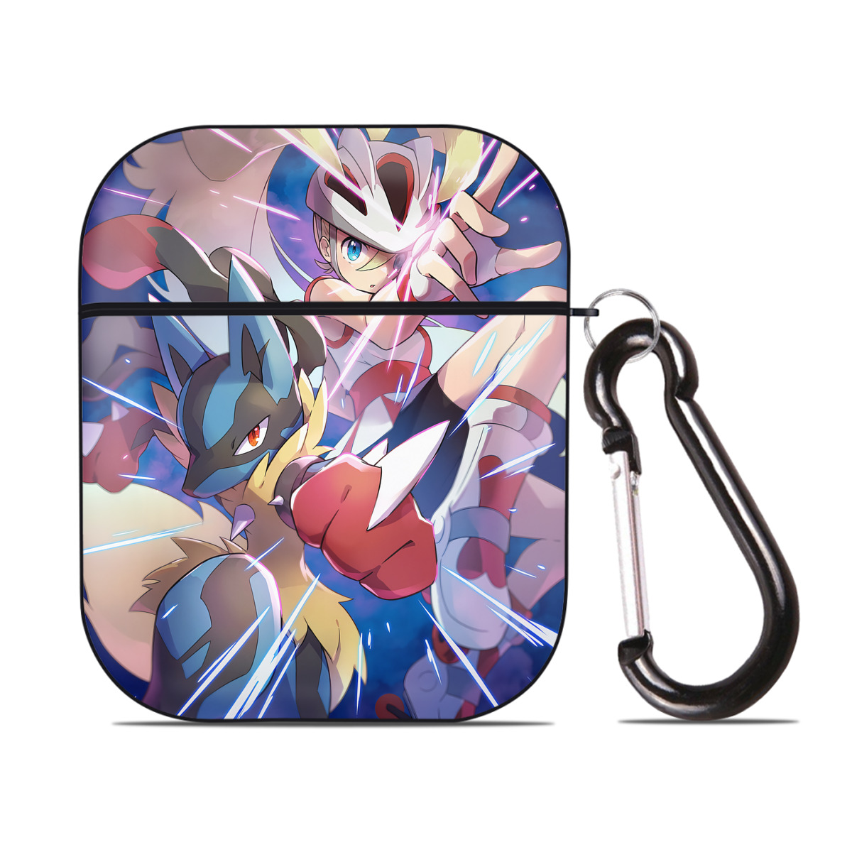 （画像用） ポケットモンスター Pokémon AirPods 第2世代保護ケース ハードシェル ブラック 耐衝撃・防指紋・カラビナ付き
