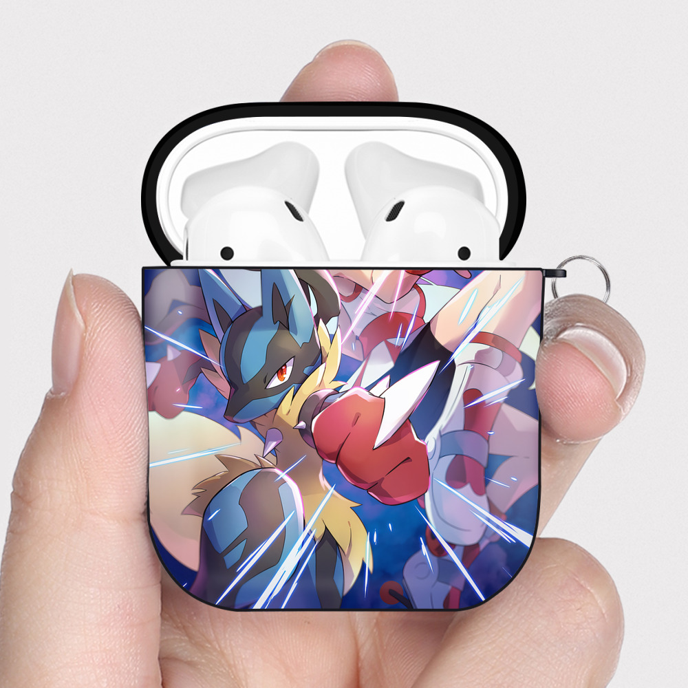 （画像用） ポケットモンスター Pokémon AirPods 第2世代保護ケース ハードシェル ブラック 耐衝撃・防指紋・カラビナ付き