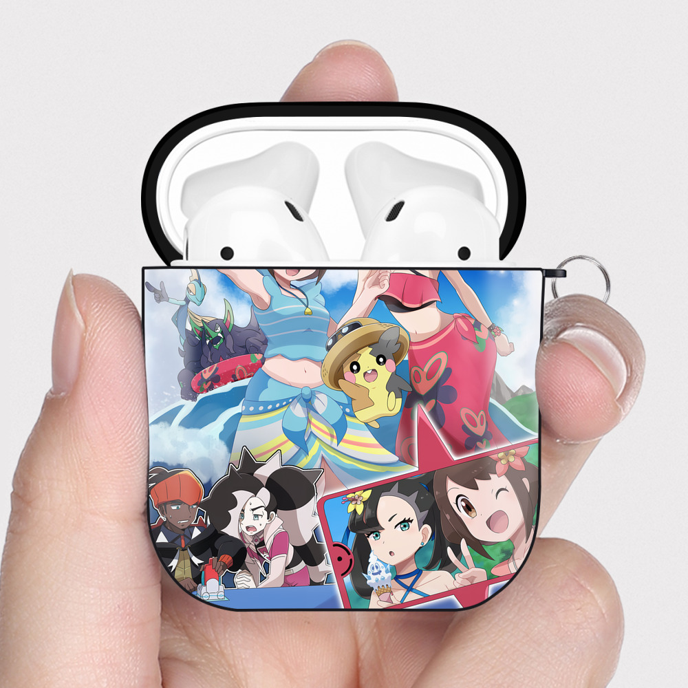 （画像用） ポケットモンスター Pokémon AirPods 第2世代保護ケース ハードシェル ブラック 耐衝撃・防指紋・カラビナ付き