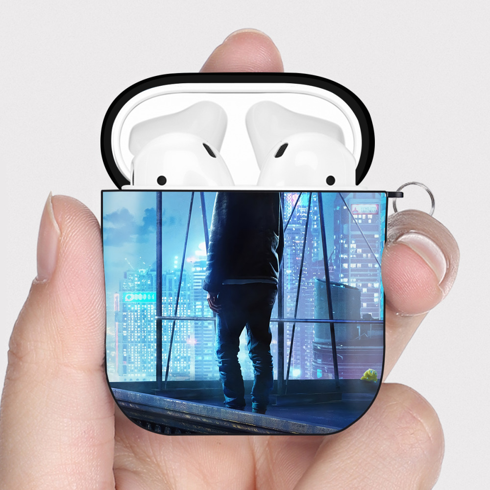 （画像用） ポケットモンスター Pokémon AirPods 第2世代保護ケース ハードシェル ブラック 耐衝撃・防指紋・カラビナ付き