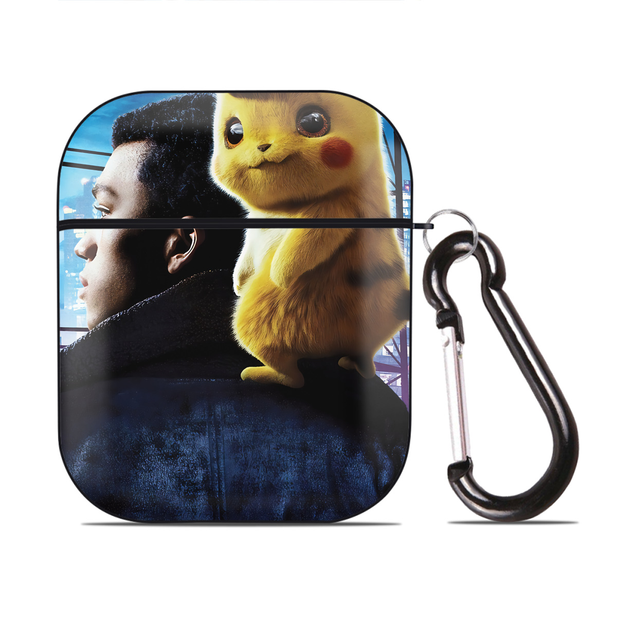 （画像用） ポケットモンスター Pokémon AirPods 第2世代保護ケース ハードシェル ブラック 耐衝撃・防指紋・カラビナ付き