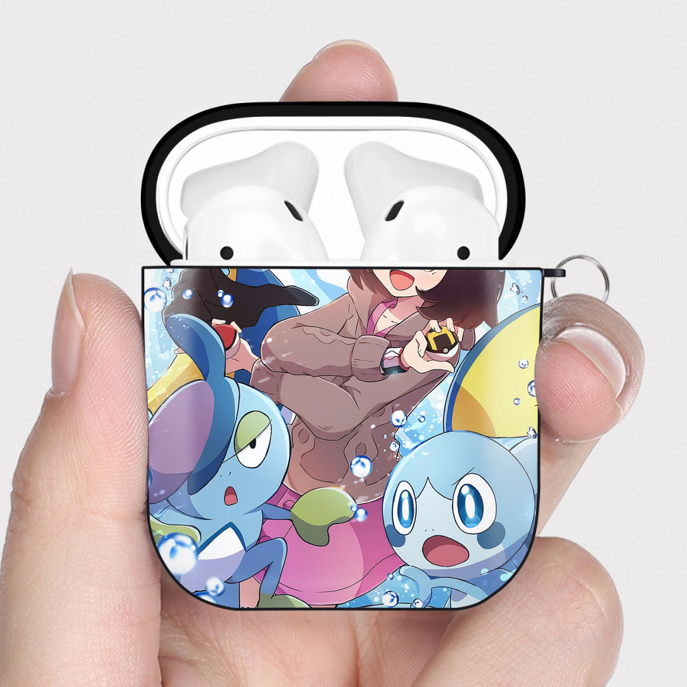（画像用） ポケットモンスター Pokémon AirPods 第2世代保護ケース ハードシェル ブラック 耐衝撃・防指紋・カラビナ付き