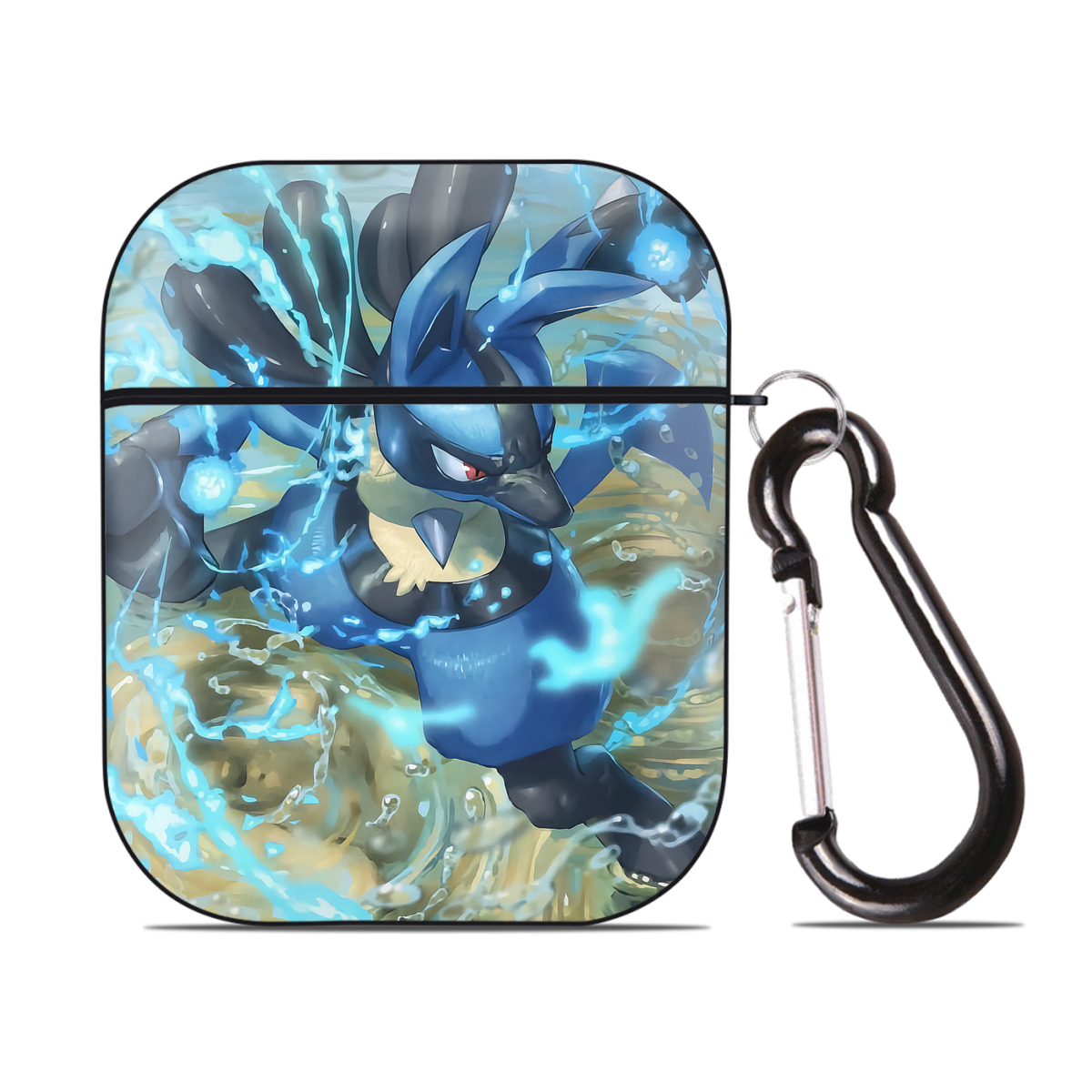 （画像用） ポケットモンスター Pokémon AirPods 第2世代保護ケース ハードシェル ブラック 耐衝撃・防指紋・カラビナ付き