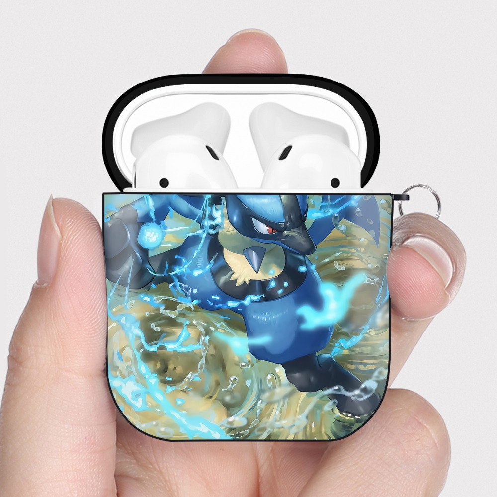 （画像用） ポケットモンスター Pokémon AirPods 第2世代保護ケース ハードシェル ブラック 耐衝撃・防指紋・カラビナ付き