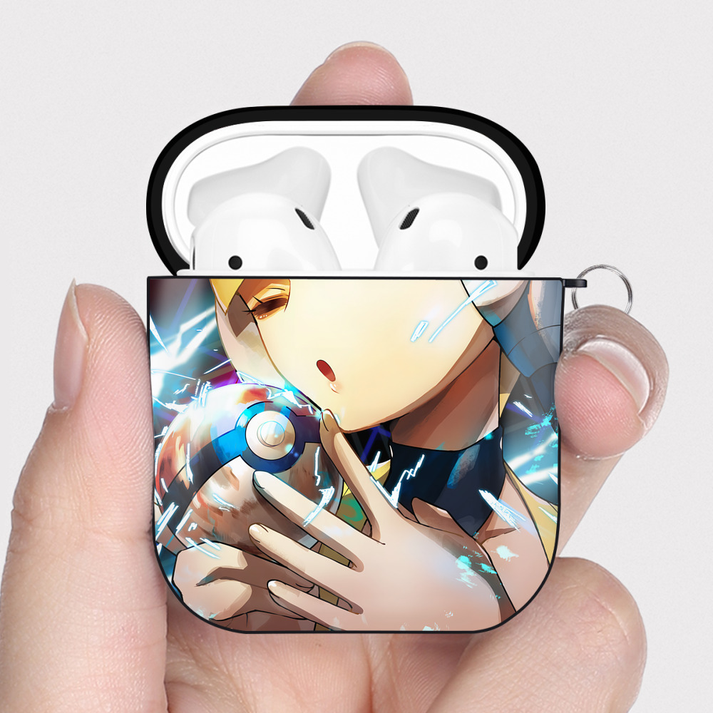 （画像用） ポケットモンスター Pokémon AirPods 第2世代保護ケース ハードシェル ブラック 耐衝撃・防指紋・カラビナ付き