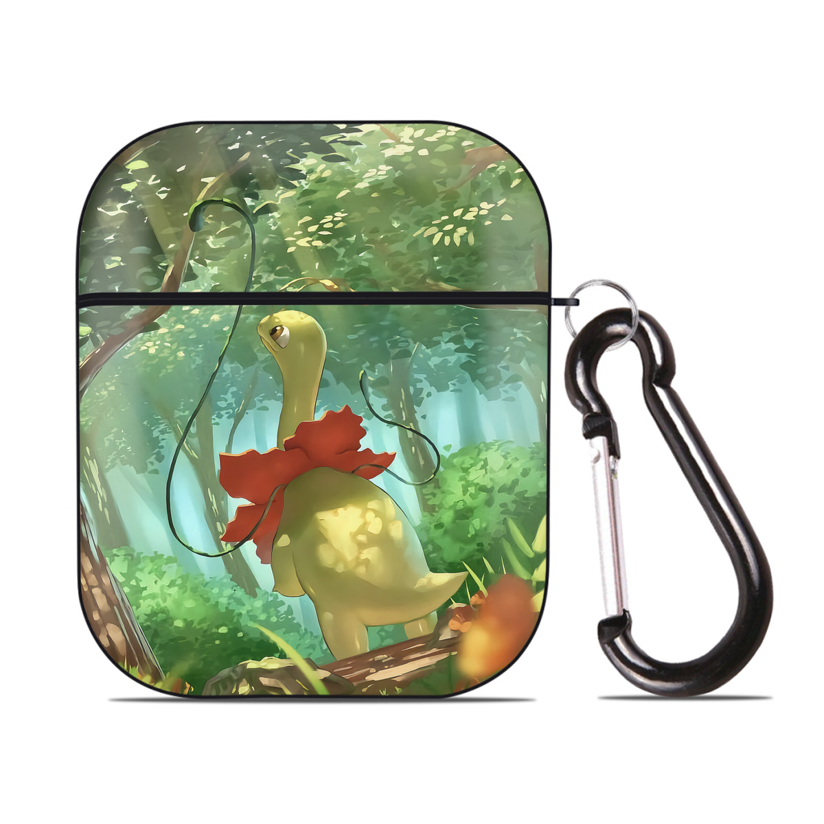 （画像用） ポケットモンスター Pokémon AirPods 第2世代保護ケース ハードシェル ブラック 耐衝撃・防指紋・カラビナ付き