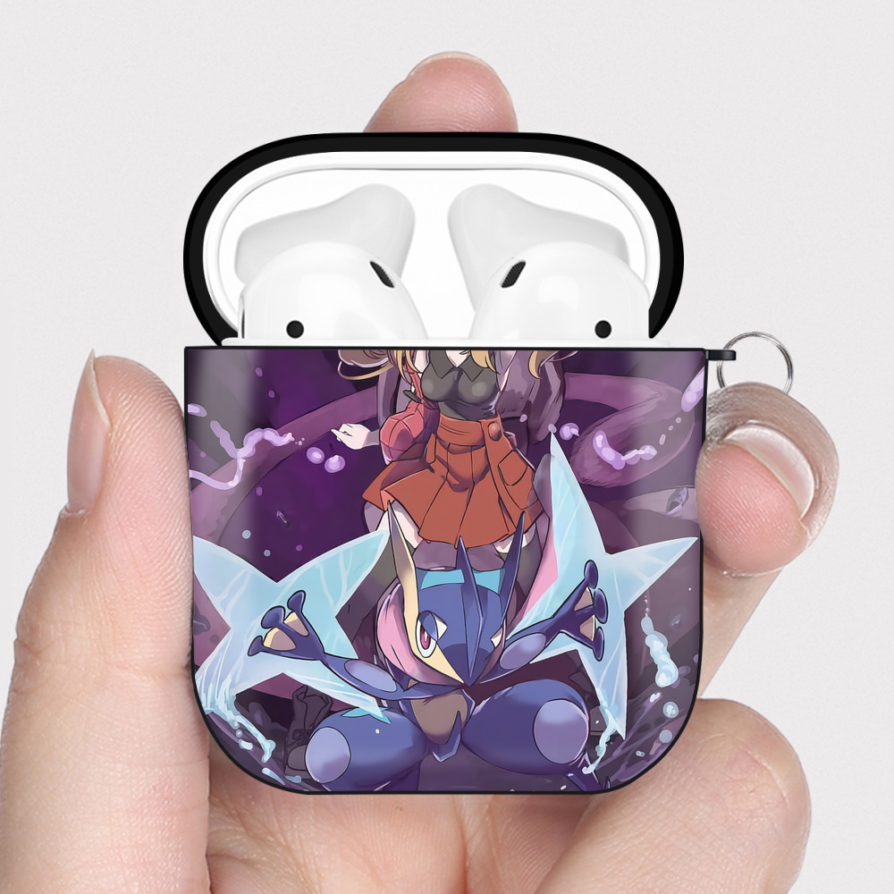 （画像用） ポケットモンスター Pokémon AirPods 第2世代保護ケース ハードシェル ブラック 耐衝撃・防指紋・カラビナ付き