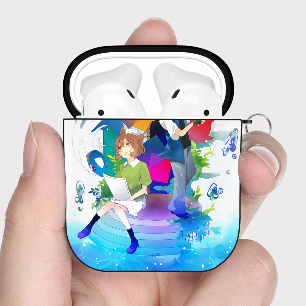 （画像用） ポケットモンスター Pokémon AirPods 第2世代保護ケース ハードシェル ブラック 耐衝撃・防指紋・カラビナ付き