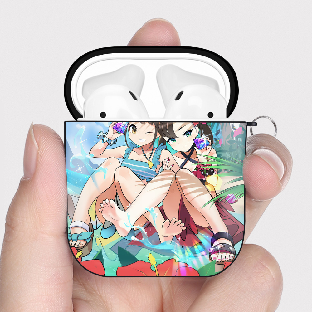 （画像用） ポケットモンスター Pokémon AirPods 第2世代保護ケース ハードシェル ブラック 耐衝撃・防指紋・カラビナ付き