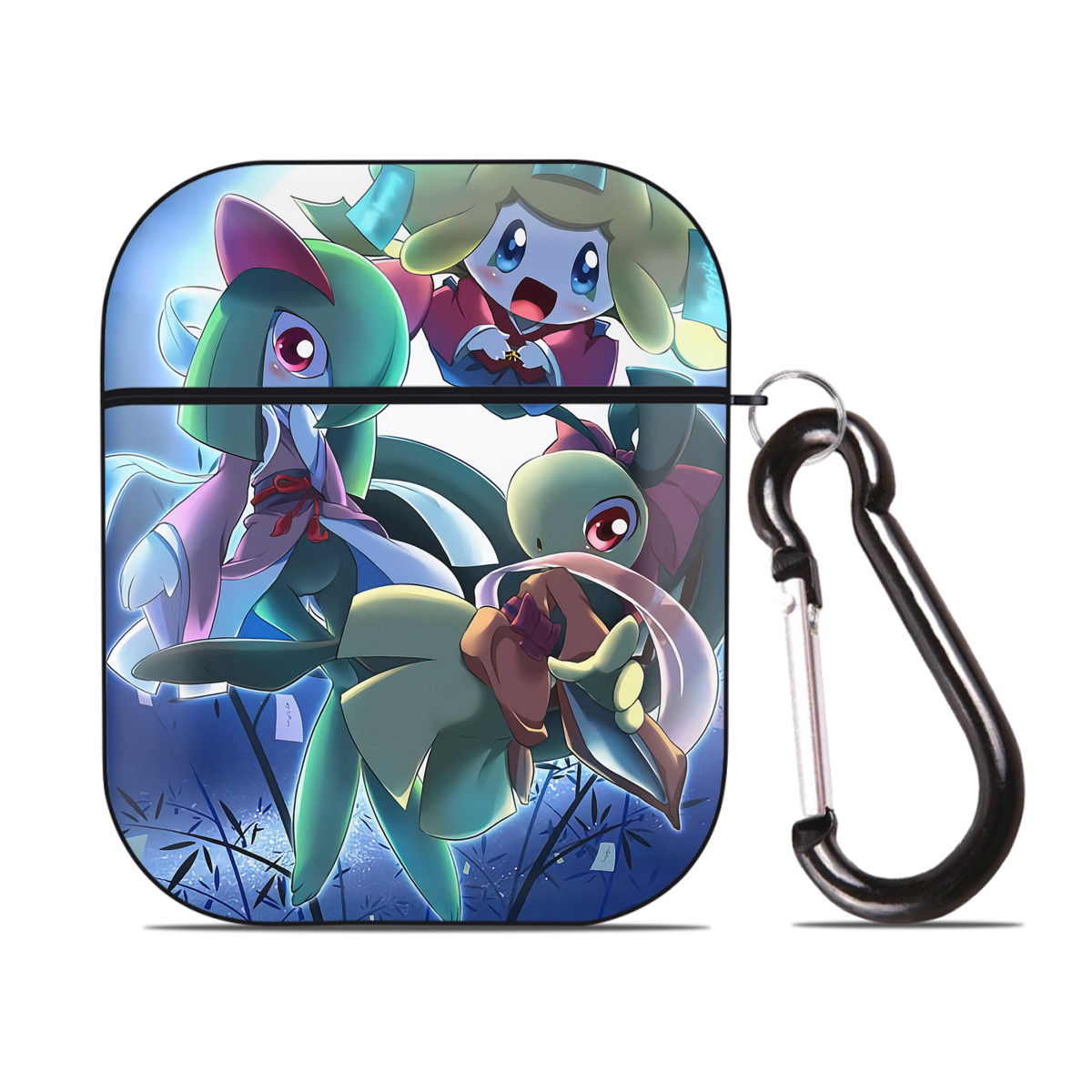 （画像用） ポケットモンスター Pokémon AirPods 第2世代保護ケース ハードシェル ブラック 耐衝撃・防指紋・カラビナ付き