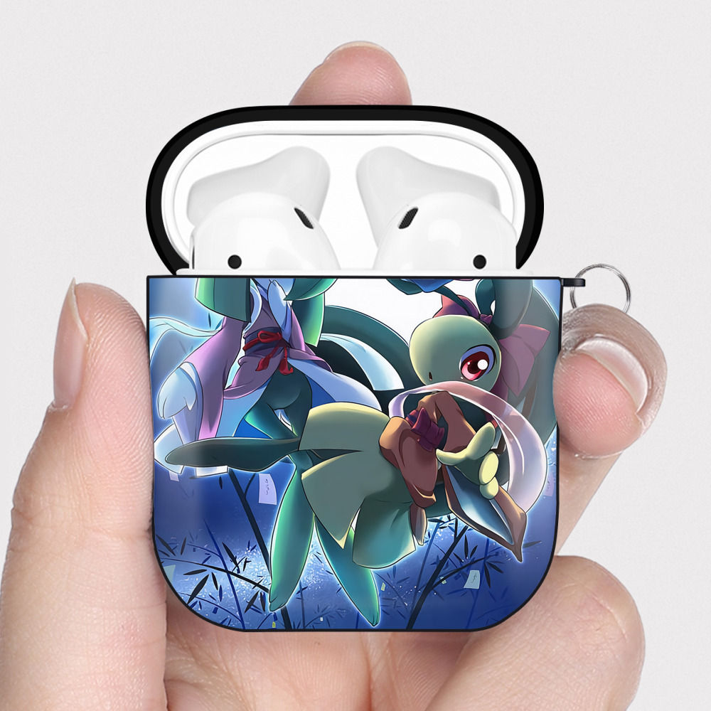 （画像用） ポケットモンスター Pokémon AirPods 第2世代保護ケース ハードシェル ブラック 耐衝撃・防指紋・カラビナ付き