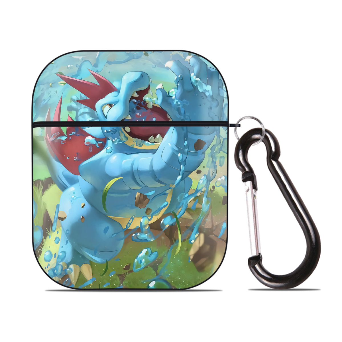 （画像用） ポケットモンスター Pokémon AirPods 第2世代保護ケース ハードシェル ブラック 耐衝撃・防指紋・カラビナ付き