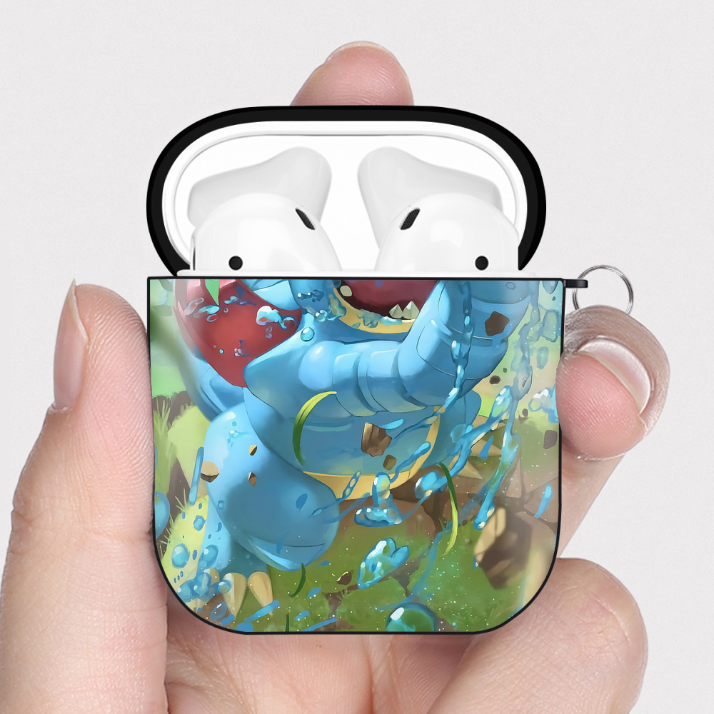 （画像用） ポケットモンスター Pokémon AirPods 第2世代保護ケース ハードシェル ブラック 耐衝撃・防指紋・カラビナ付き