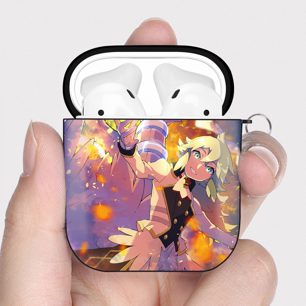 （画像用） ポケットモンスター Pokémon AirPods 第2世代保護ケース ハードシェル ブラック 耐衝撃・防指紋・カラビナ付き