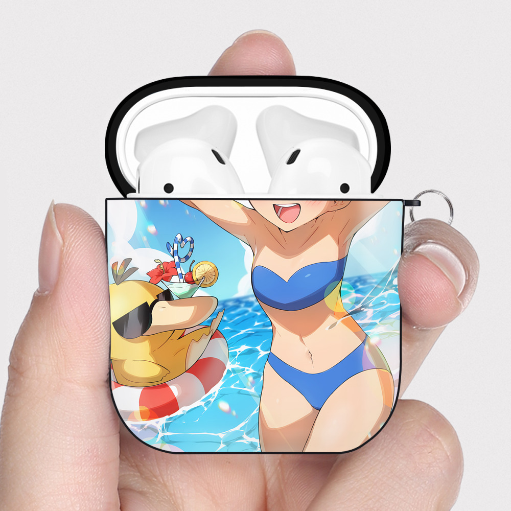 （画像用） ポケットモンスター Pokémon AirPods 第2世代保護ケース ハードシェル ブラック 耐衝撃・防指紋・カラビナ付き