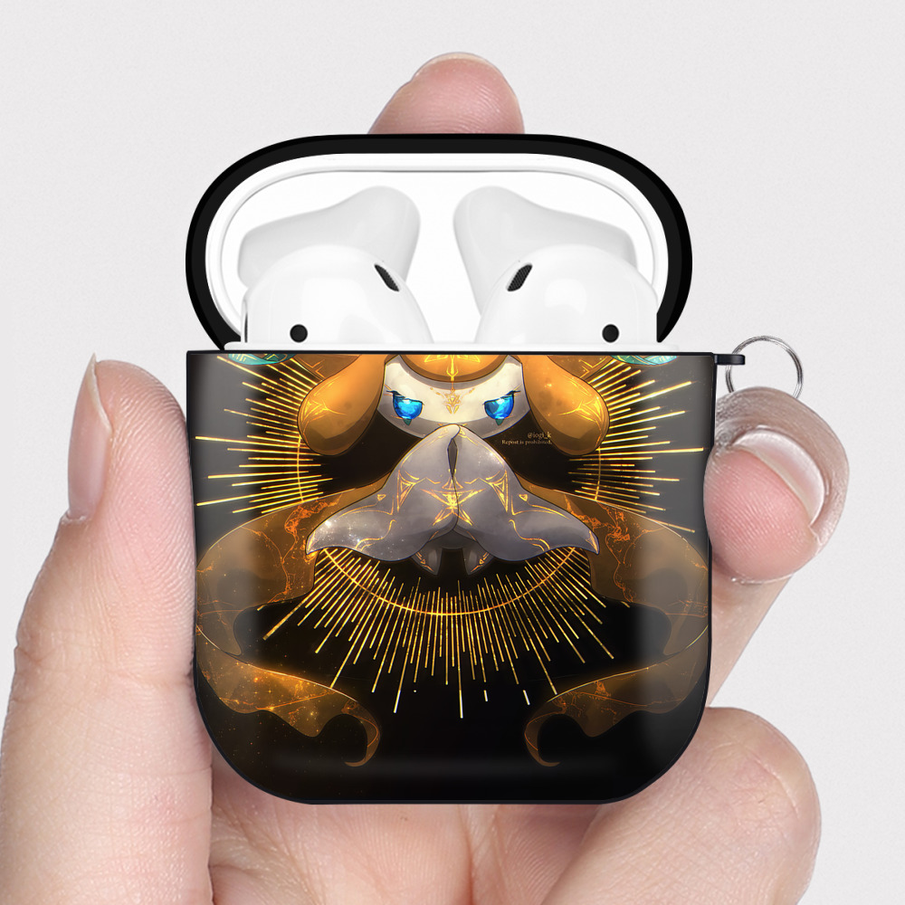 （画像用） ポケットモンスター Pokémon AirPods 第2世代保護ケース ハードシェル ブラック 耐衝撃・防指紋・カラビナ付き