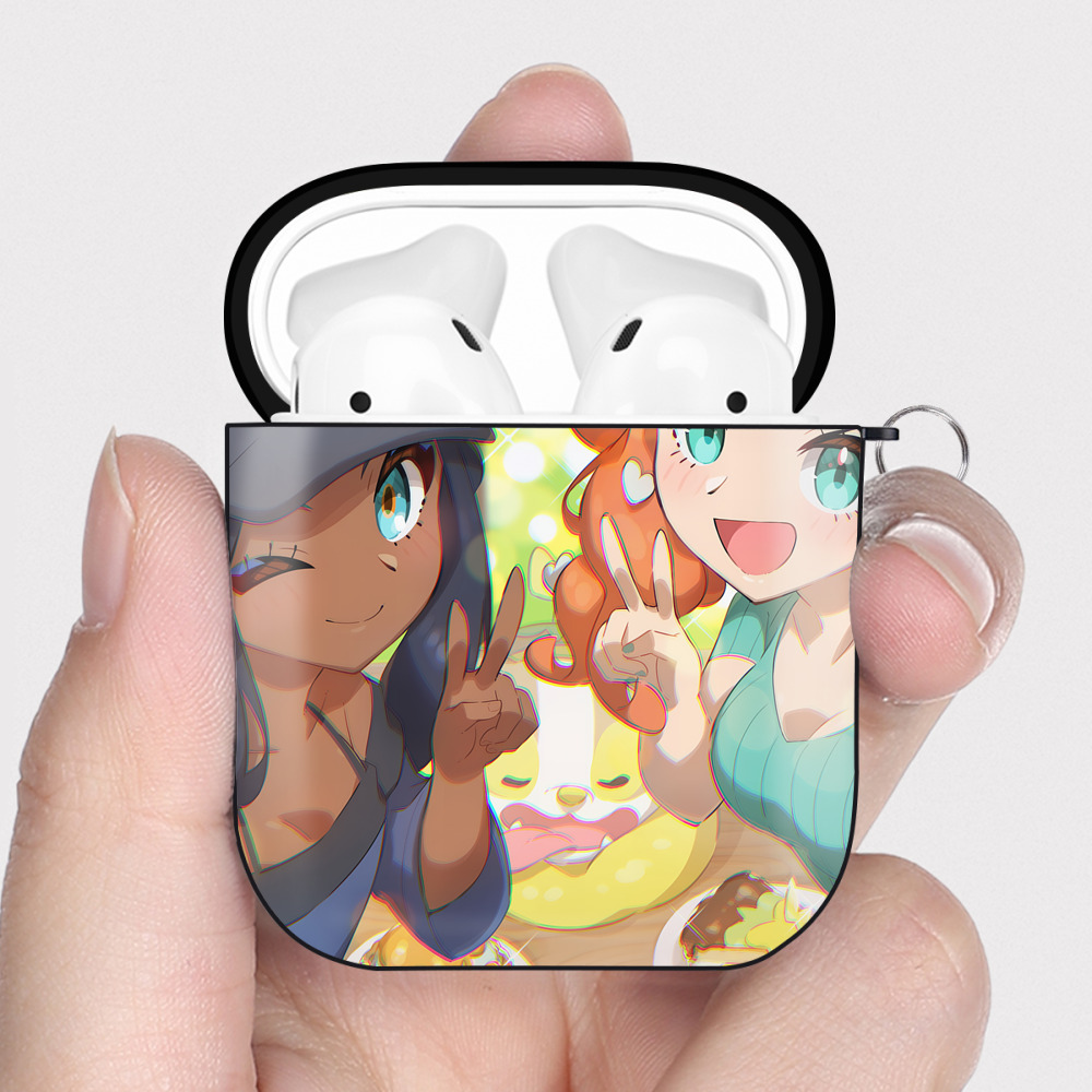 （画像用） ポケットモンスター Pokémon AirPods 第2世代保護ケース ハードシェル ブラック 耐衝撃・防指紋・カラビナ付き