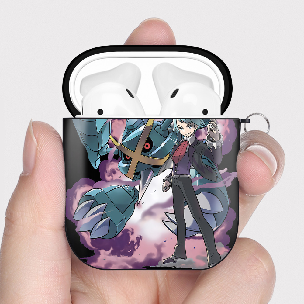 （画像用） ポケットモンスター Pokémon AirPods 第2世代保護ケース ハードシェル ブラック 耐衝撃・防指紋・カラビナ付き